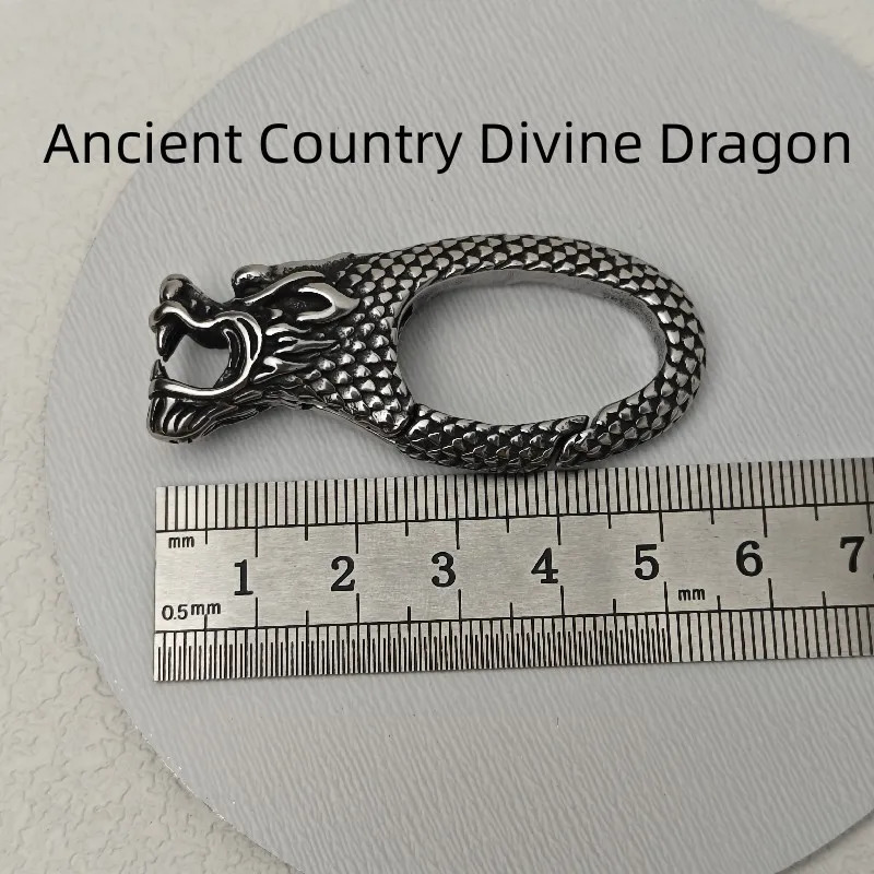 Retro Stainless Steel Wolf Head Mens Pants Chain The Divine Dragon Keychains Fashion y2kPants Chain Accesories 250318