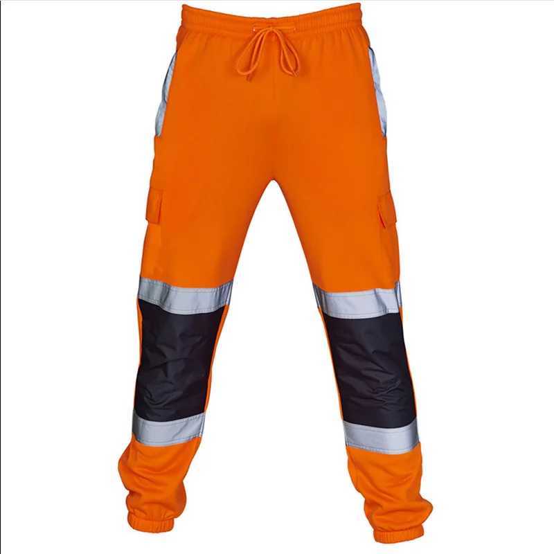 Mens Work Clothes Bottom Safety Sweatpants Striped Reflective Pants Loose Mens Jogger Work Clothes Patch W250318