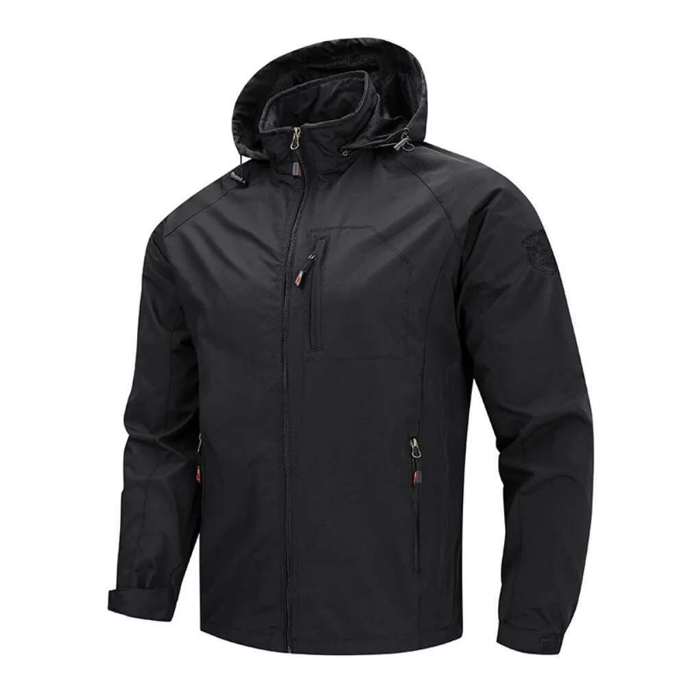 Men's Outdoor Windbreaker Climbing Camping Coat Men Autumn Detachable Hooded Jackets Loose Bomber Jacket