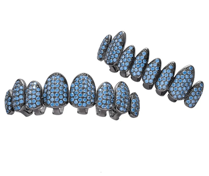 Hip Hop Cubic Zircon Teeth Grills Dental Mouth Punk Tooth Caps Cosplay Rapper Jewelry 250318