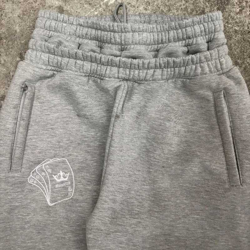 Y2K Double Waist Jogging Pants Poker Embroidery Pattern Sagging Pants Men Women Goth Hip Hop Streetwear Unisex Baggy Sweatpants W250318