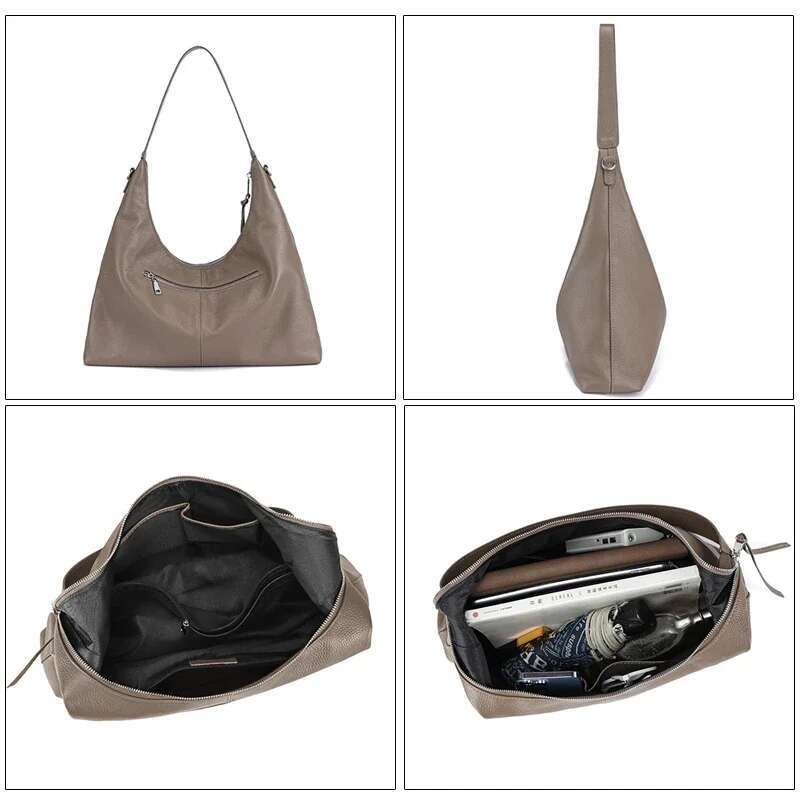 Women Cow Genuine Leather Shoulder Bag Ladies Soft Natural Cowhide Handbag Female Fashion Design Crossbody Bags For Lady