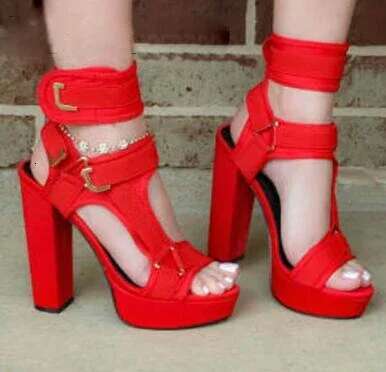 Sexy Women Platform Multi-Snakeskin Chunky Heel Sandals Buckle Strap Clasp Top Fuia Python Mixed Color Patchwork Party Sandal