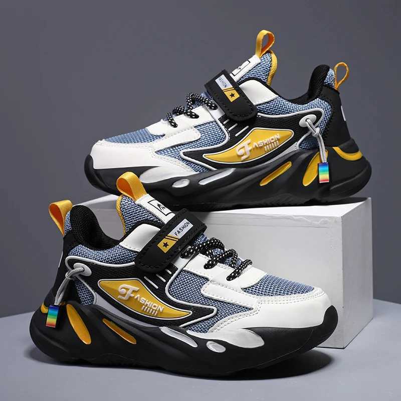 Kid Sneakers Sport Shoes for Boys Fashion Leather Children Breathable Mesh Comfort Shoes Casual Walking Outdoor Running ShoesXJ250318