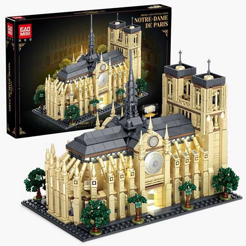 Notre-Dame de Paris Architectural Model Kit 21061 Collectible Building Blocks With Light Micro Bricks Toys Kid Adult GiftsXJ250318