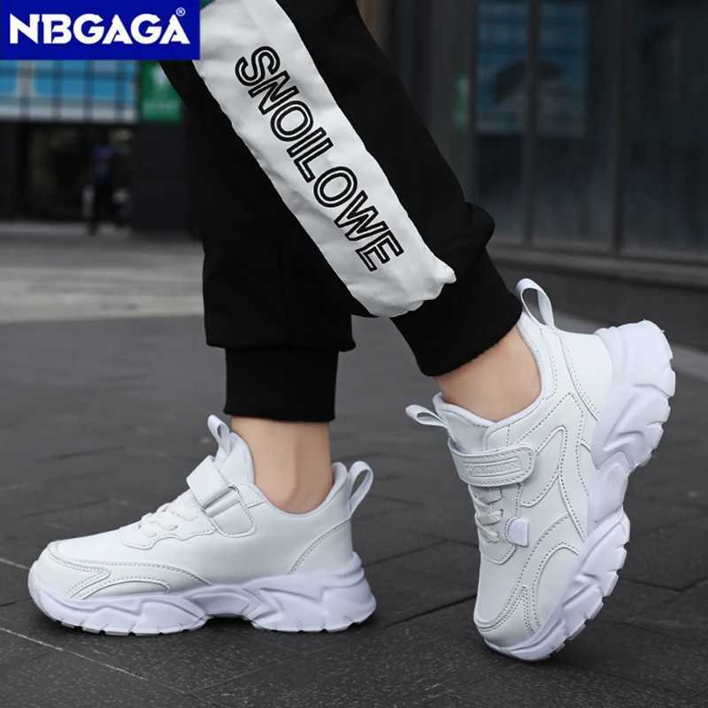 Sport Girl Casual Shoe Leather 5-16Years Boy Tennis Shoe Outdoor Children Running Sneaker Anti Slip Soft Sole Walking Footwear W250318