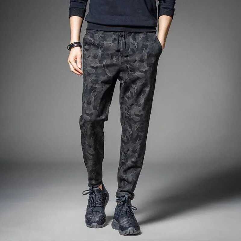 New gym drawstring mens sportswear camouflage jogging bag harem sports pants relaxed mens long legs plus size M-5XL W250318