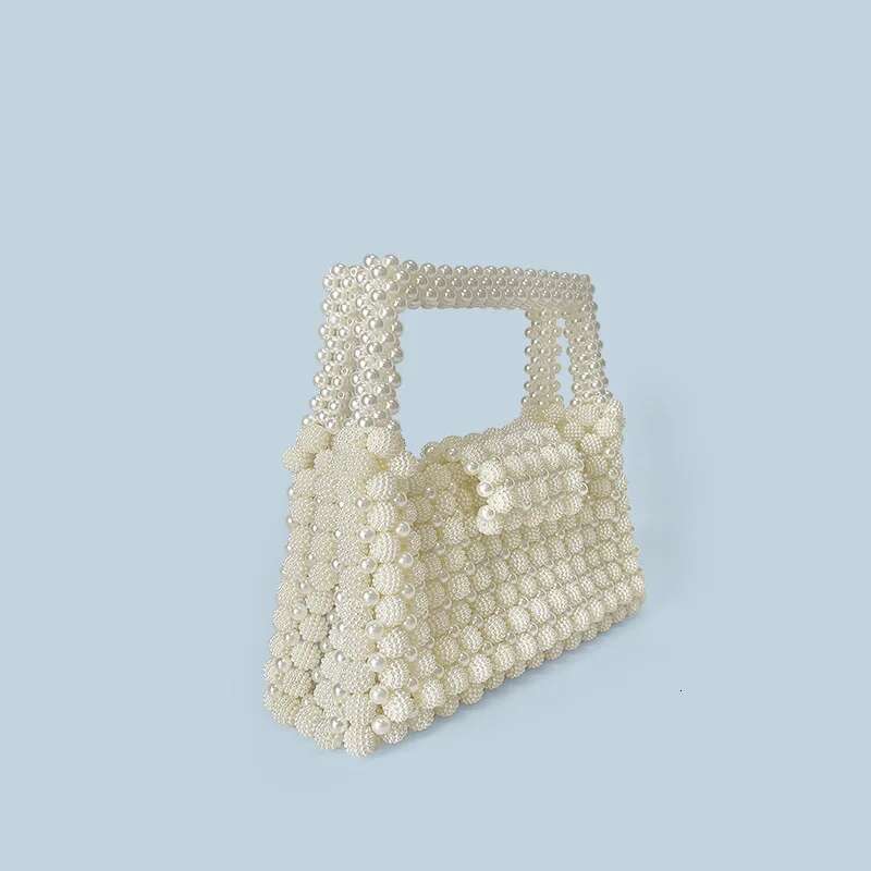2024 Fahsion Pearl Beaded Evening Bag Design Women's Handmade Hand-Beaded Handbag Wedding Party Clutches Sac A Main Femme