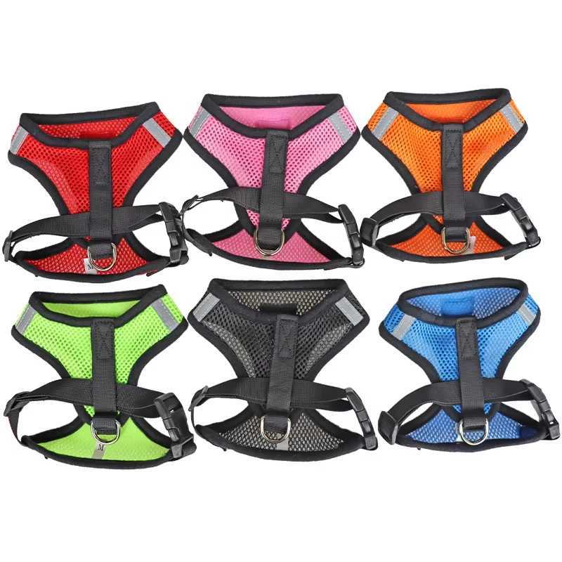 Polyester mesh breathable cat and dog harness with adjustable vest and lead strap suitable for small dog and cat accessoriesT250318