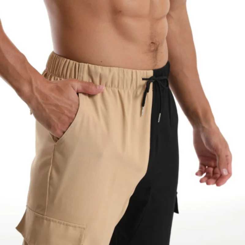 New Spring Summer and Autumn Mens Trousers Sports Double Color Running Pants Mens Sports Pants Multi Pocket Outdoor Fitness Womens Freight Pants W2503