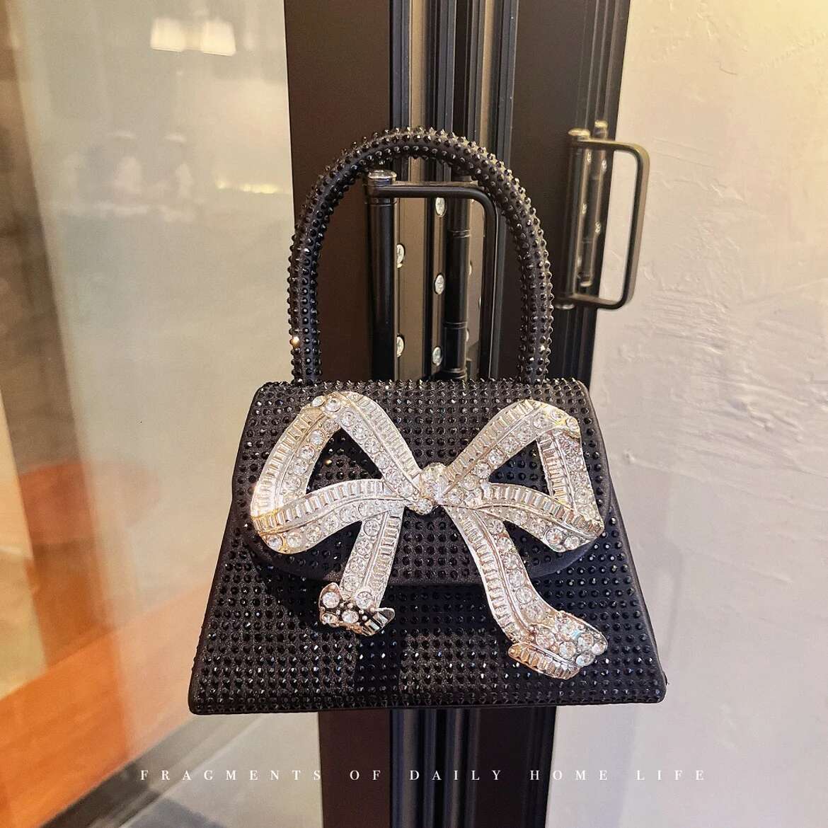 Bg Square Women's Handbag Glitter Shiny Rhies Dia Evening Wedding Party Clutch Purse Shoulder Bag