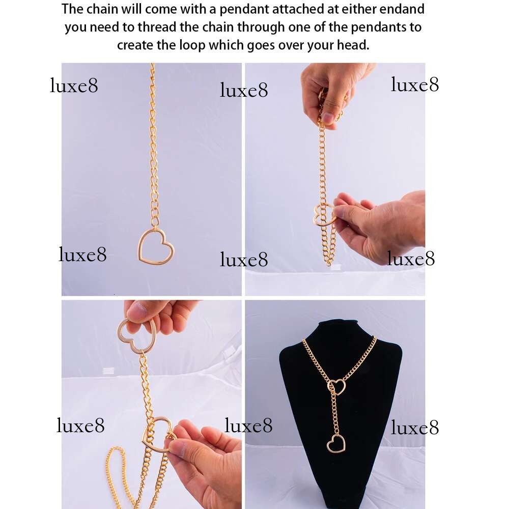 Heart Slip For Women Punk Rock Long Chain Choker Necklace Gifts Adjustable Goth Jewelry