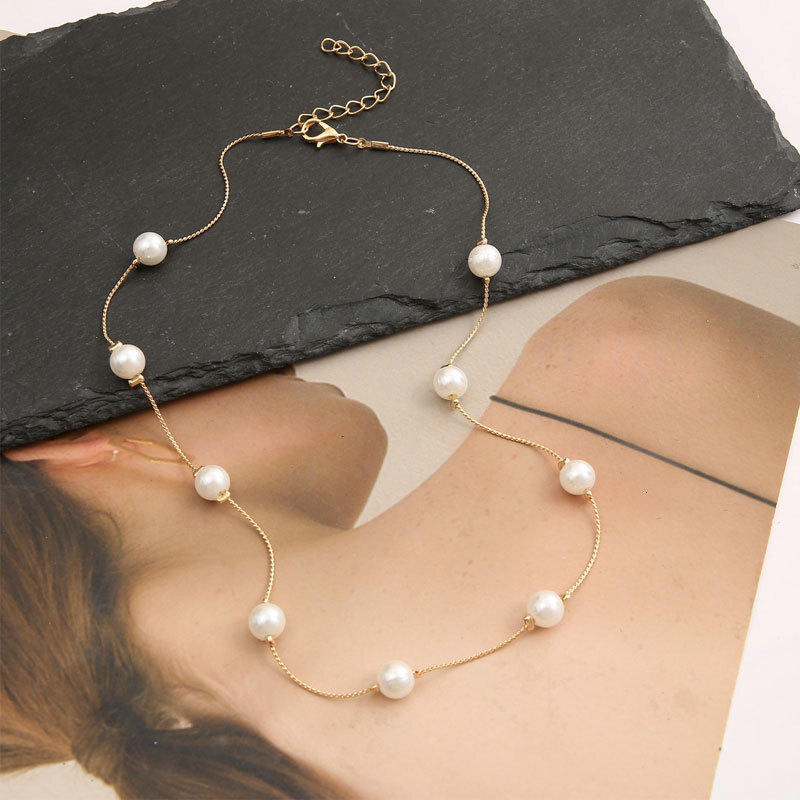 Light Luxury Temperament Imitation Pearl Necklace Female Hundred Niche Design High-grade Collar Bone Chain Choker