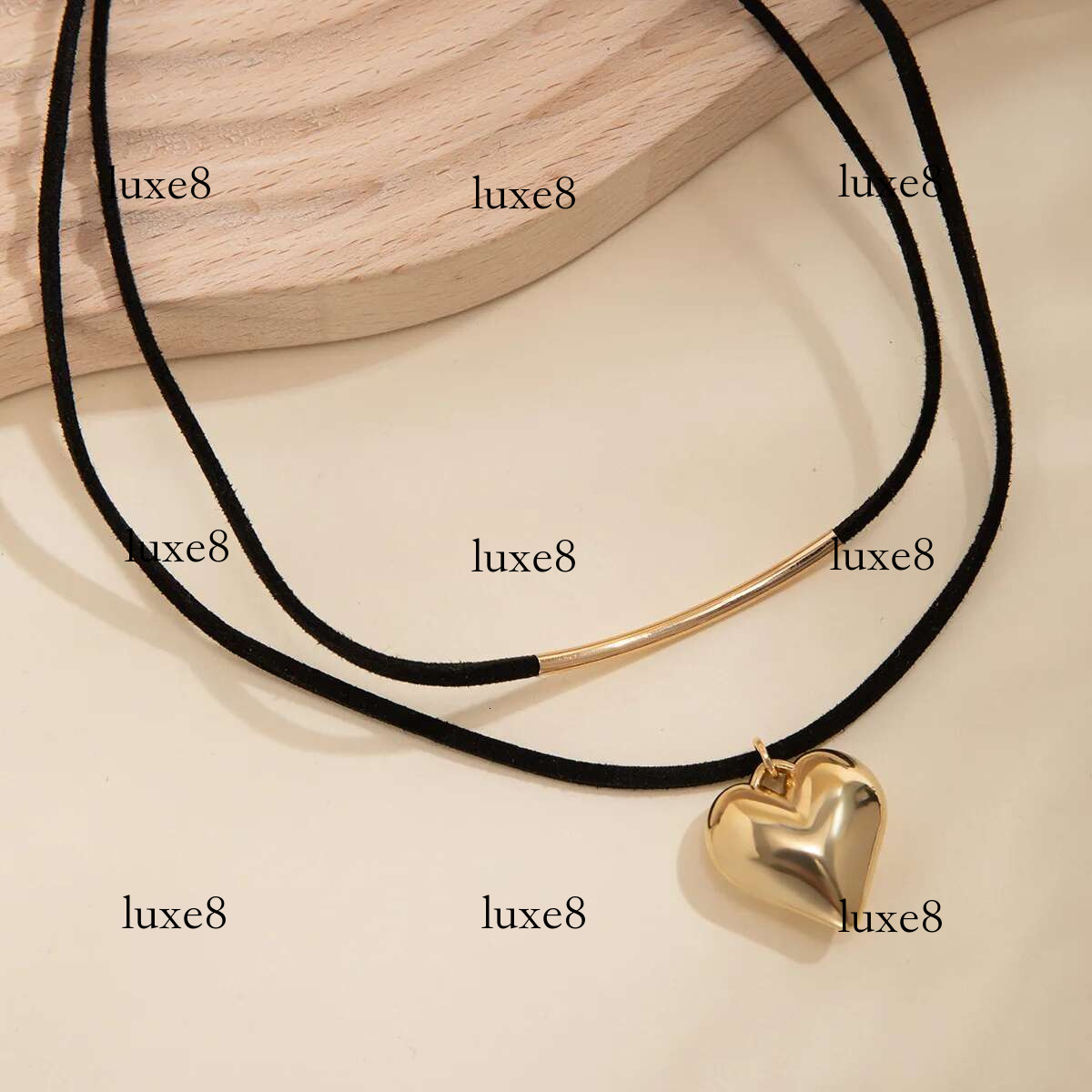 Punk Veet Small Love Heart Pendant Necklace for Women Vintage Black Rope Elegant Adjustable Choker Aesthetic Jewelry