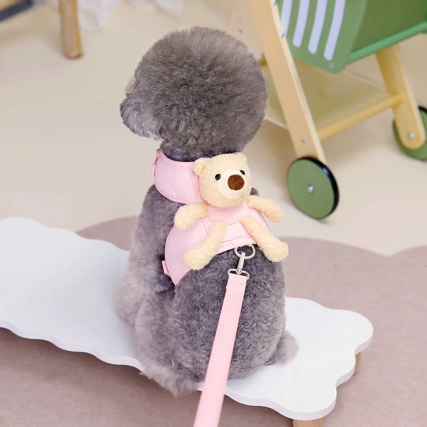 Pet dog chest back Pet dog Vest Clothing Pet Chest Back Spring/Summer New Bear Chest Harness LeashT250318