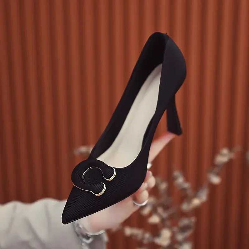 Spring Shoes for Wen Pointed Toe Thin Heel Wen Pumps Genuine Leather High H Wens Stiletto Shoes H Off Womens Shoes Y250317