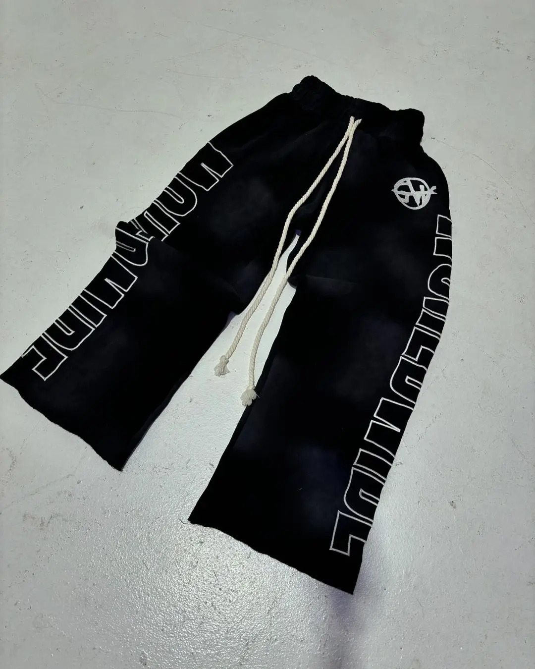 Y2K retro street black womens sports pants fashionable Harajuku Gothic casual straight leg simple 250317
