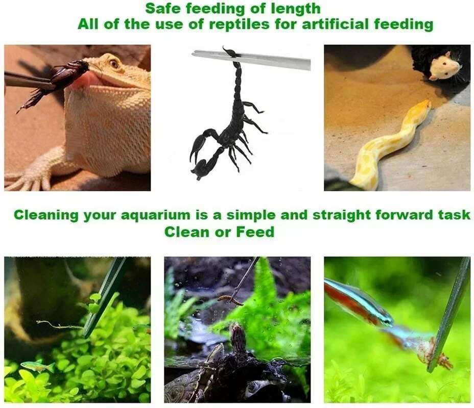 Stainless Steel Aquarium Tweezers Pliers Fish Tank Plant Aquascape Tools Straight Curved Forceps Clip Aquatic Feeding Tongs