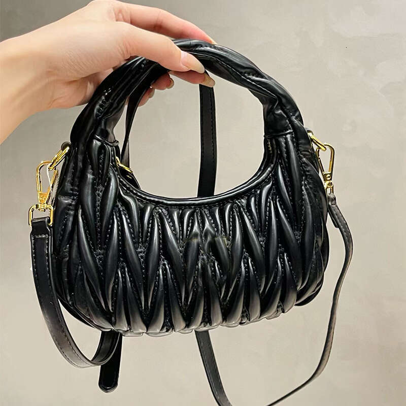 Totes Handbags Designer Mini Shoulder Bags Wander Pleated Soft Sheepskin Hobo Yellow Burgundy Luxury Crossbody Bag