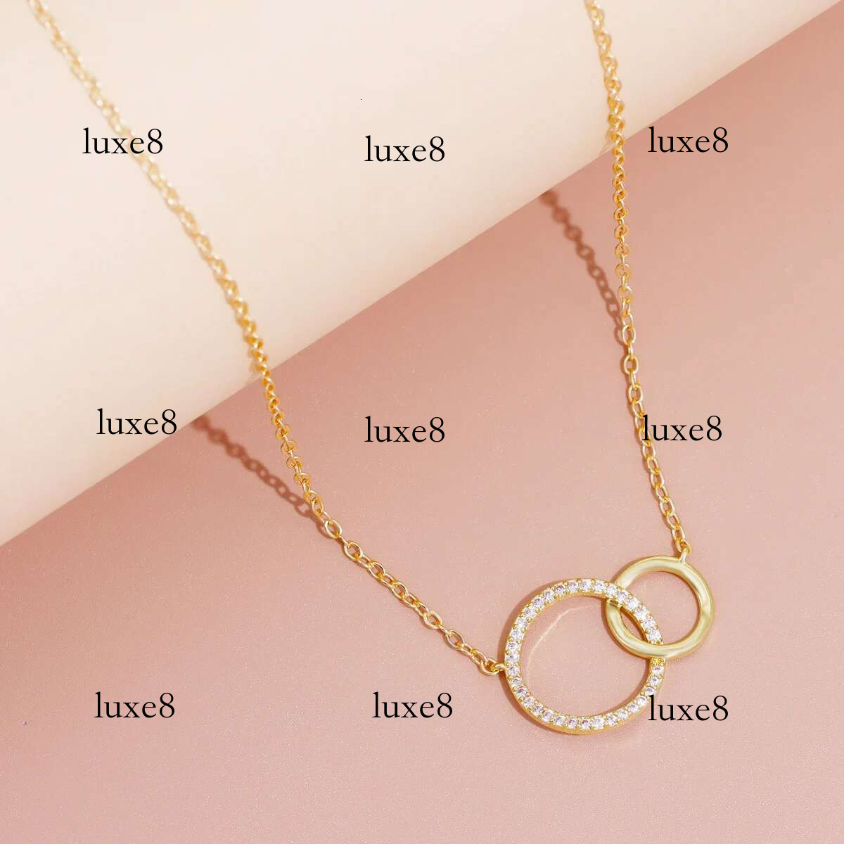 Stainless Steel Necklaces for Women Fashion Thin Chain Minimalist Dainty Double Circle Pendant Necklace on The Neck Jewelry