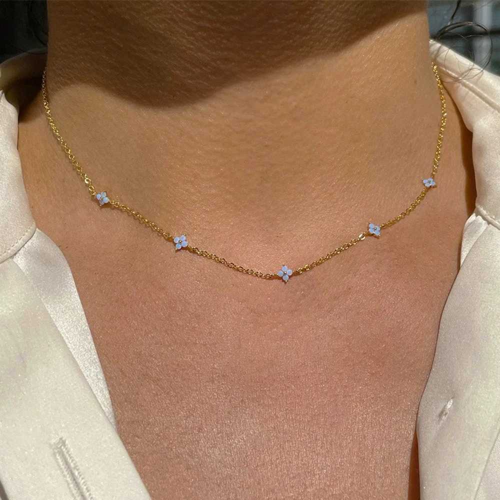 New stainless steel zircon necklace 18K gold-plated clover necklace luxury jewelry gift W250318