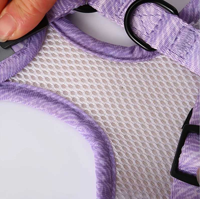 Breathable Adjustable Knit Fabric Dog Harness and Leash Set-All-Season Chest Vest with Press Buckle-for SmallMediumLarge BreedT250318