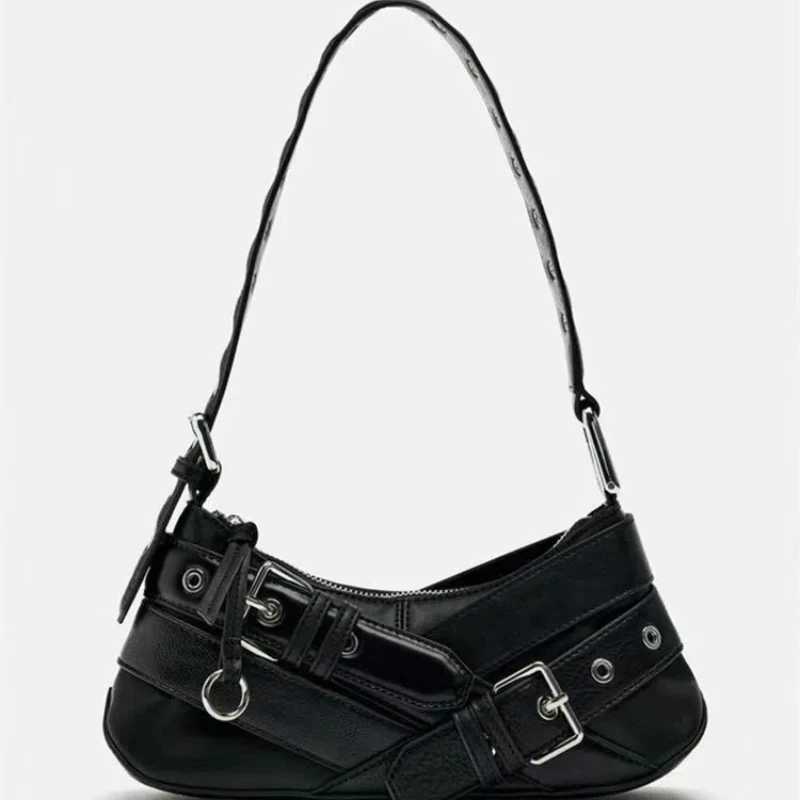 High end Fem handbag luxury spicy girl bag Exquisite motorcycle bag high-end casual simple armrest bag Y250318
