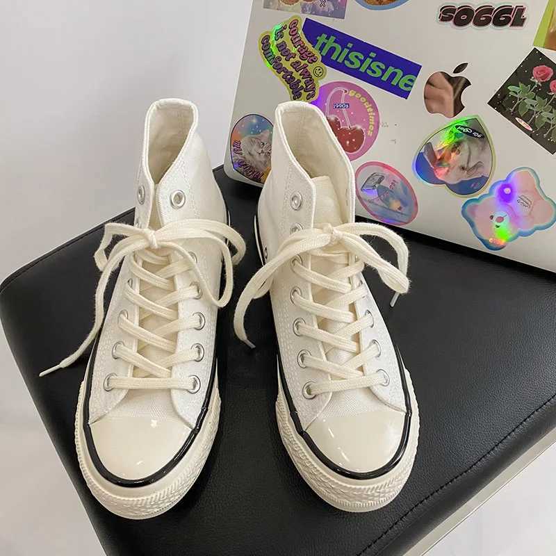 Wen Canvas Sneakers Casual Flat High-cut White Shoes Unisex Skateboard Shoes Vcani Couple Shoes Women Y250318