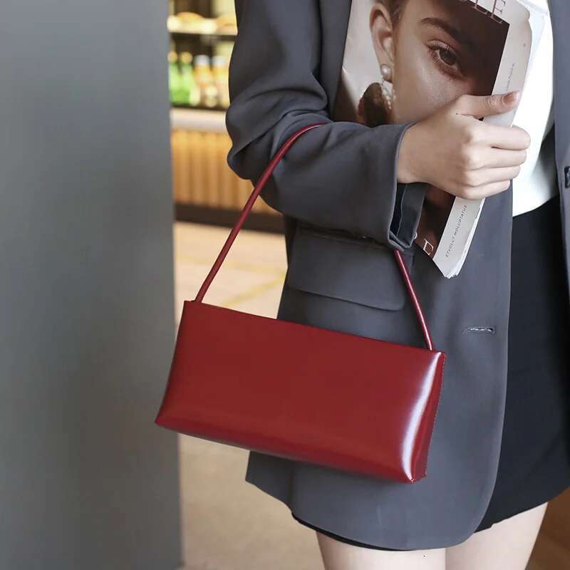 2024 Summer New Female Underarm Bag Women's Genuine Leather Shoulder Crossbody Bags High Quality Cowhide Ladies Simple Handbags