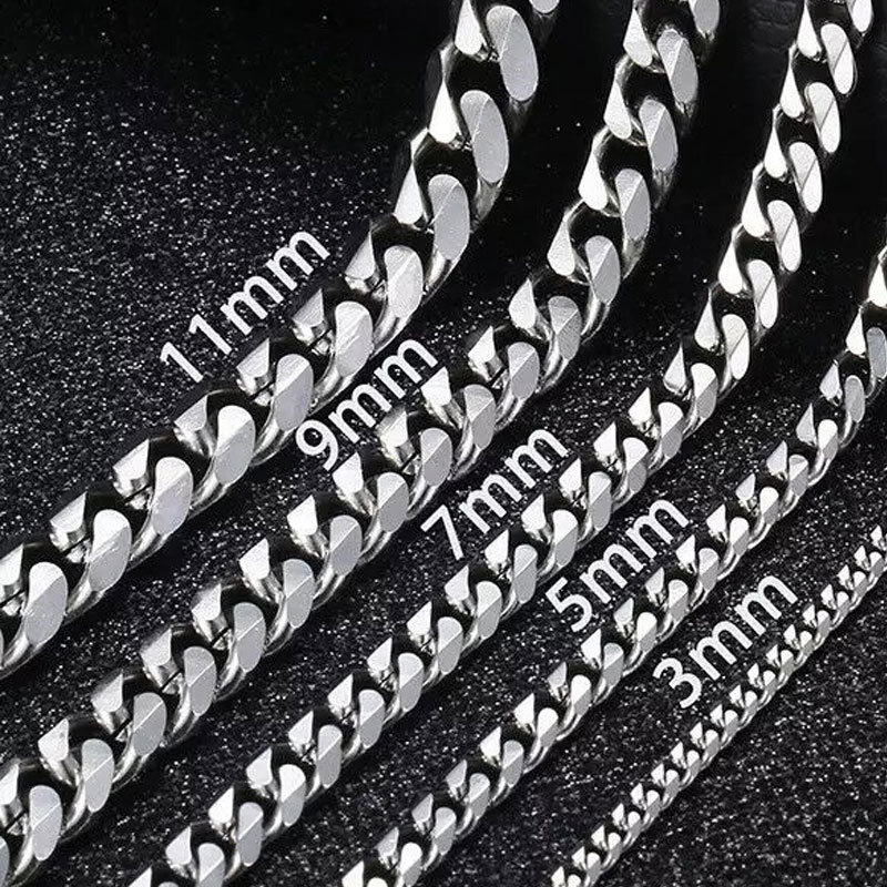 Six-sided Milled Stainless Steel Necklace Unisex Hip Hop All-match Titanium Steel Sweater Chain Jewelry