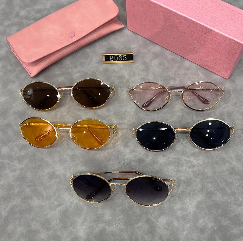 2025 elliptical sunglasses for kids Goggle Beach Sun Glasses metal material Skinny with large effect Atmosphere Show thin UV400 Z260305