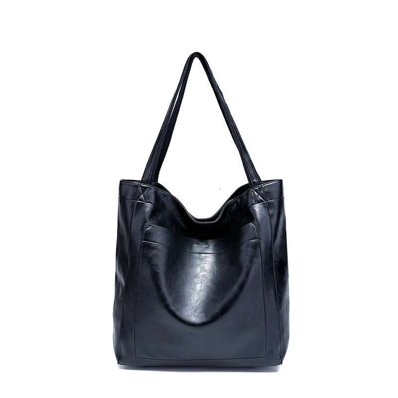 Large Capacity Tote Fashion Retro Faux Leather Shoulder Bag, Women's Simple Versatile Casual Handbag & Purse