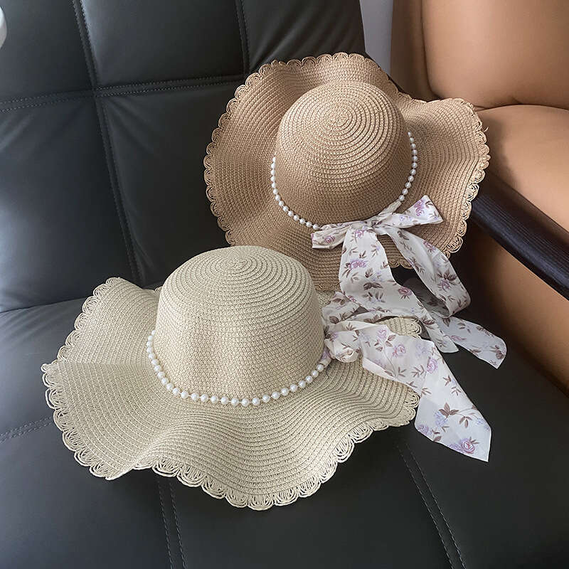 Sunshade hat for women, Korean version grass small and fresh, UV resistant sun foldable beach hat, trendy