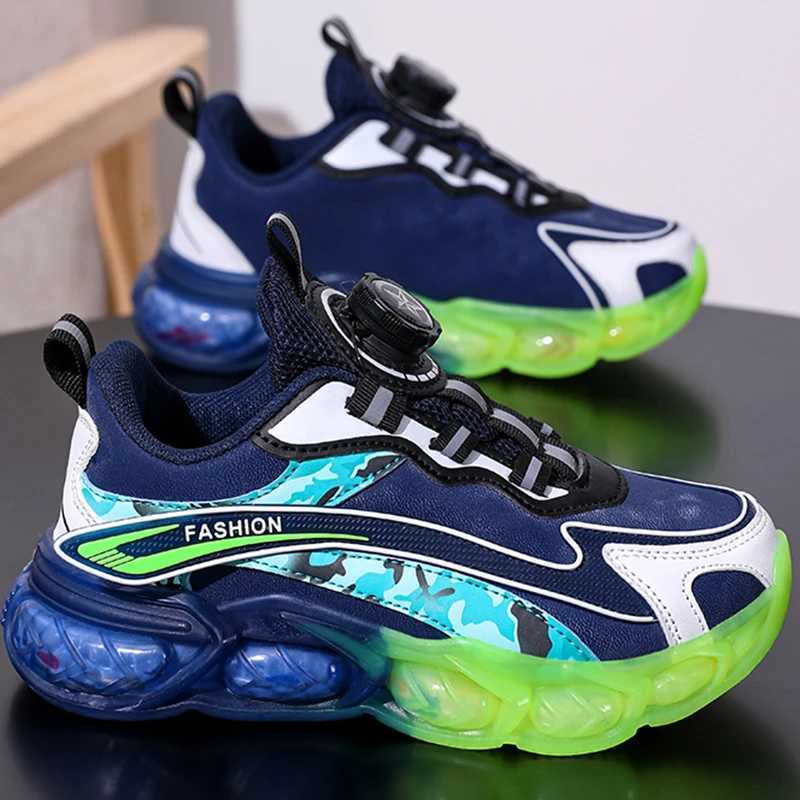 Childrens Sports Shoes Lightweight Flat Fashion Casual Shoes Outdoor Non-slip Rotating Buckle Running Shoes for Kids SneakersXJ250318