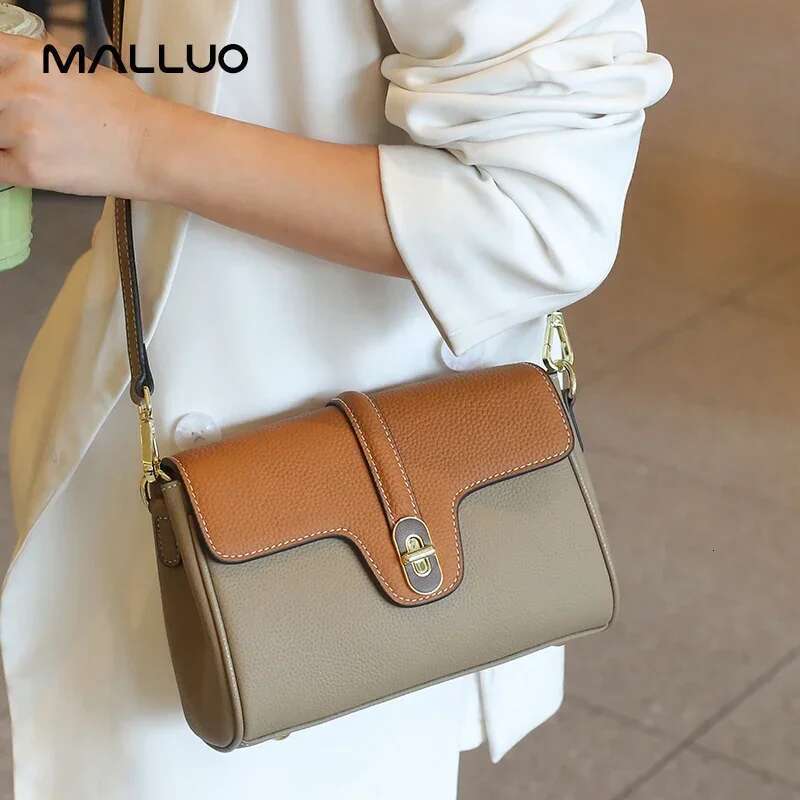Female Cowhide Handbag High Women Natural Cow Genuine Leather Shoulder Bags Lady Fashionable Versatile Top Handle Bag