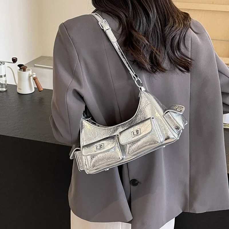 LEFTSIDE dual pocket PU leather shoe bag used for warm 2024 winter Y2K Fi trend cross body bag Fem handbag Y250318
