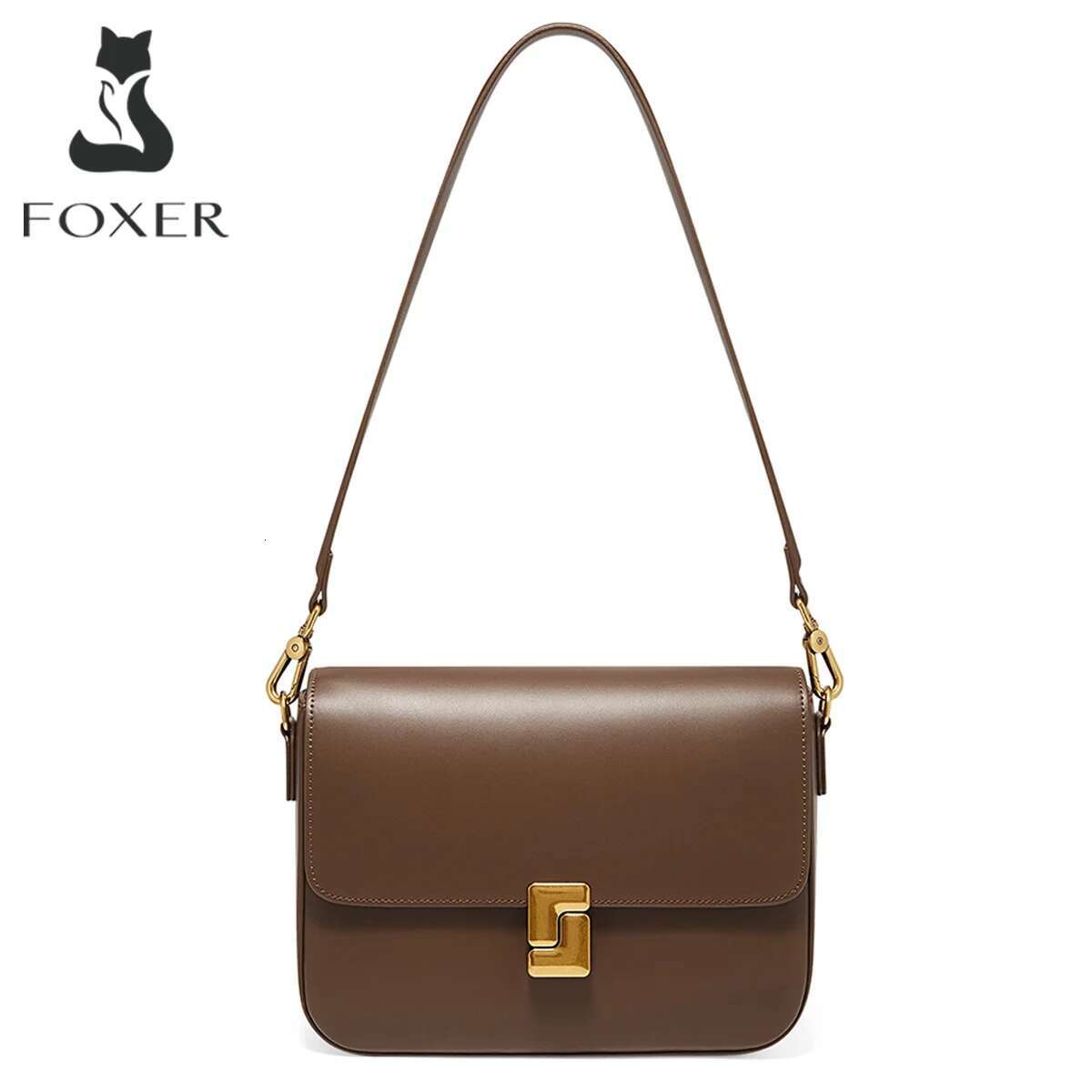 FOXER Women's Leather Classic Fashion Shoulder Bag Lady Crossbody Handbag Chrismas Gift For Lover