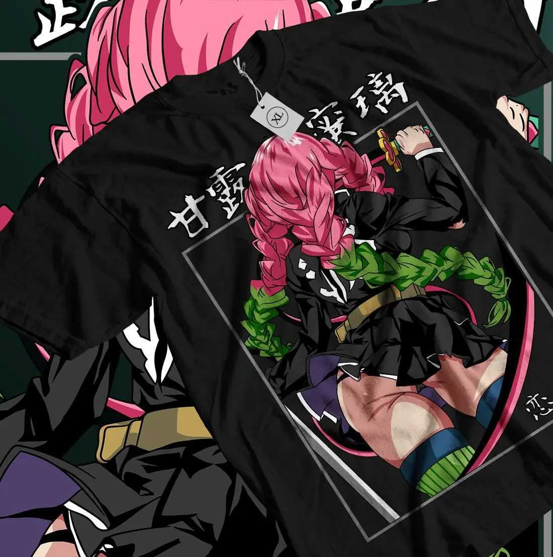 Mitsuri Kanroji Devil Killer T-shirt Mitsuri Kawii Anime Nezuko Girl Gift Shirt Graphic T-shirt Y2k Top Womens WearXJ250318