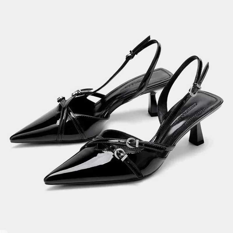 Sandalia Veraniegas De Punta recha Para Mujer Zapatos De Tac n Alto Elegant Y Sexy 2024 Y250317