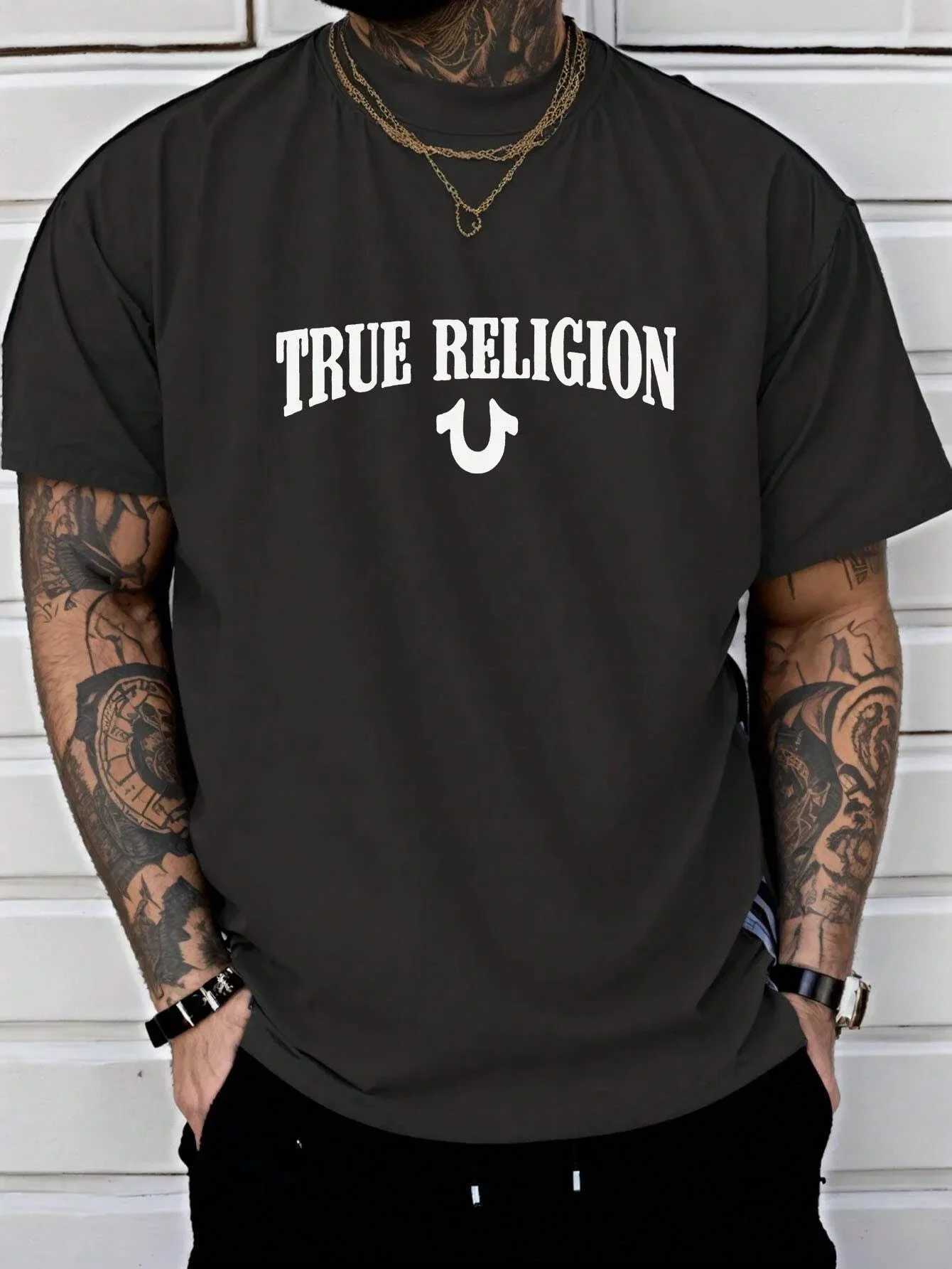 Men Cotton T-shirt Luxury Brand Fashion Big Size Top Casual Short SLeeve Streetwear Classic Print New Arrival TeeT250318