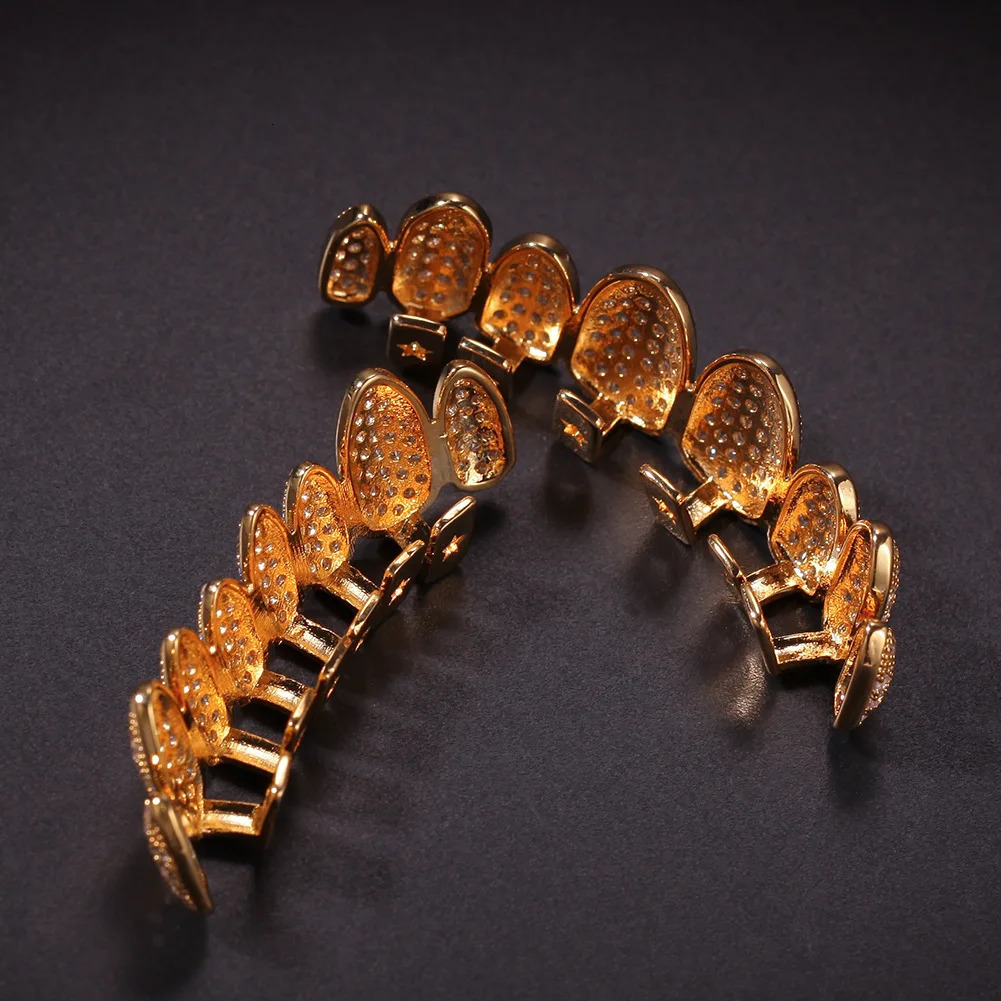 CZ Bling Teeth Top Bootom Dental Mouth Punk Teeth Caps Cosplay Party Tooth Rapper Hip Hop Jewelry TG018 250318