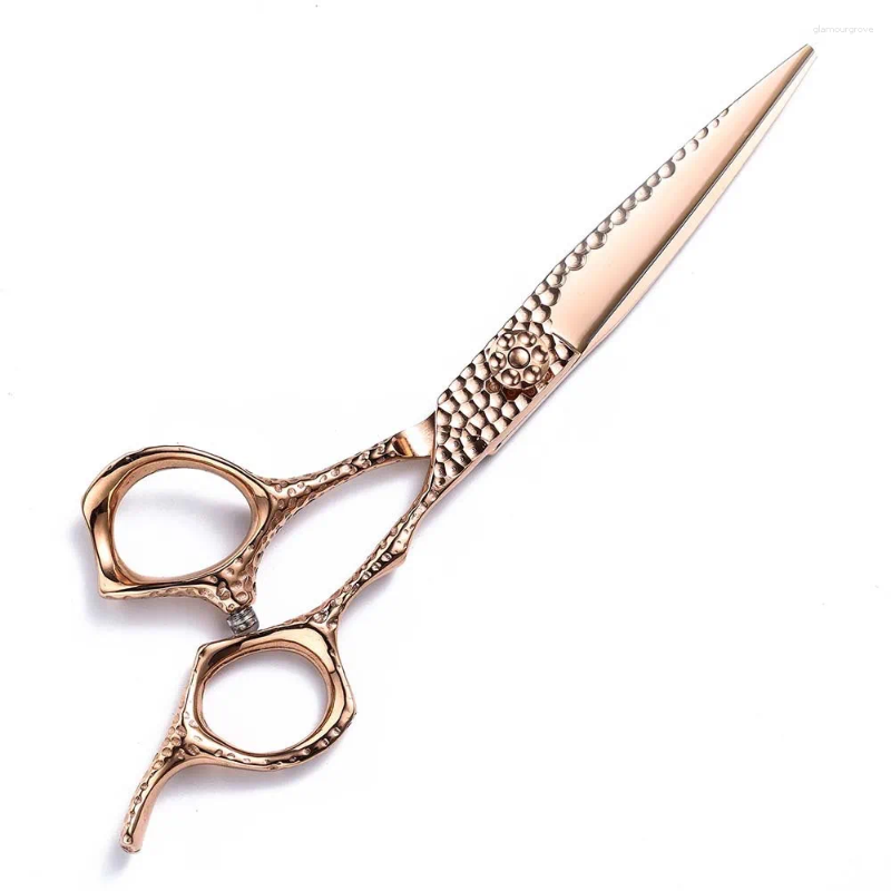 Rose Gold Hair Scissors Set Professional Cutting Shears For Salon Thinning Blending Straight Fringe Sharp Durable S2563