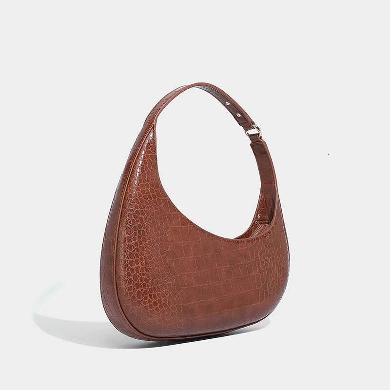 Half Moon Harlee Bags For Women Designer Handbag And Purse 2024 New In Vintage Crocodile Pattern Rivet Underarm Shoulder