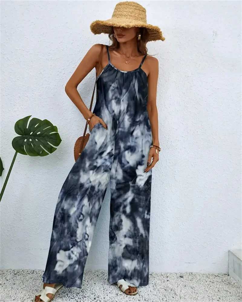 2024 Spring/Summer Womens Digital Printing Gradient Sleeveless Casual Bag jumpsuit X250318