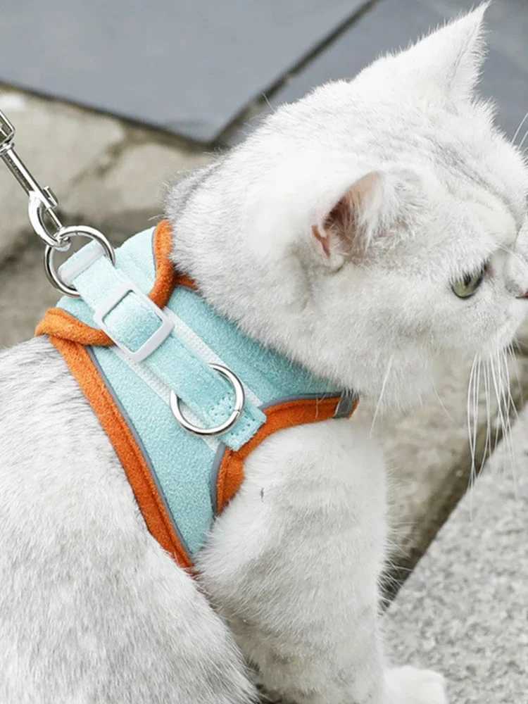 Anti rupture vest and seat belt set anti rupture safety adjustable kitten vest and seat belt w/reflective striped vest and seat belt foT250318