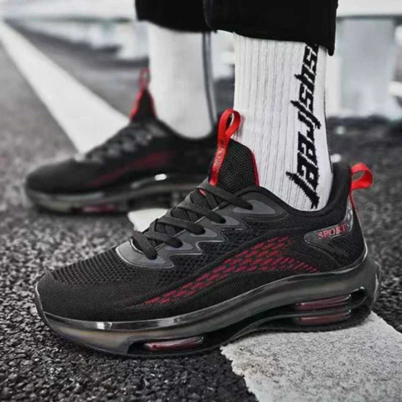 Black Green Men Sneakers Running Boots Outdoor Jogging Sports Shoes Mesh Breathable Cushiing Basket Footwear M Big Size 45 Z250318