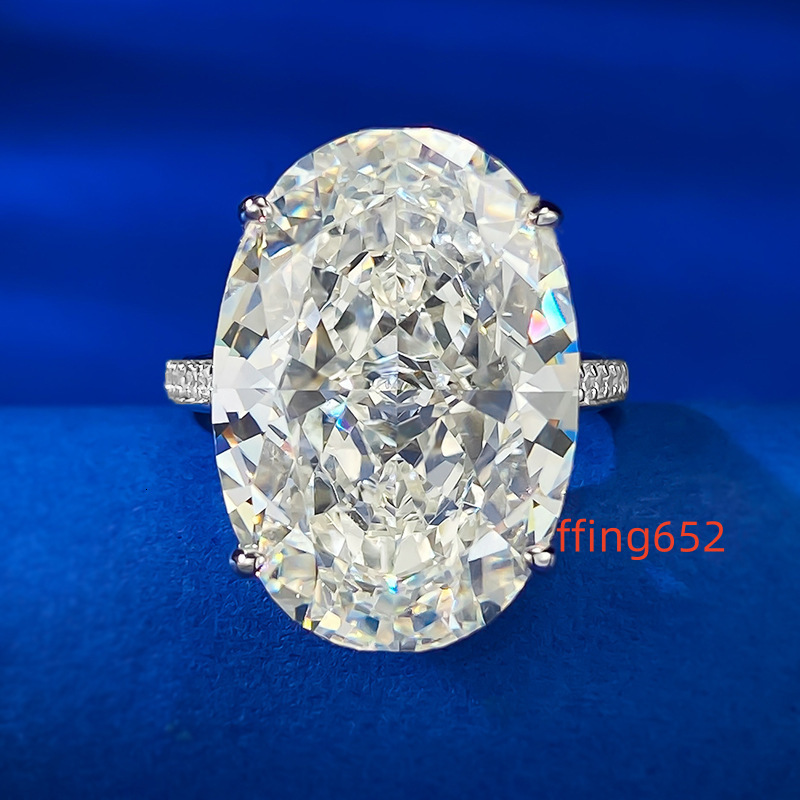 Huge 15Ct Lab Moissanite Diamond Ring 100% Real 925 Sterling Silver Party Wedding Band Rings for Women Men Engagement Jewelry