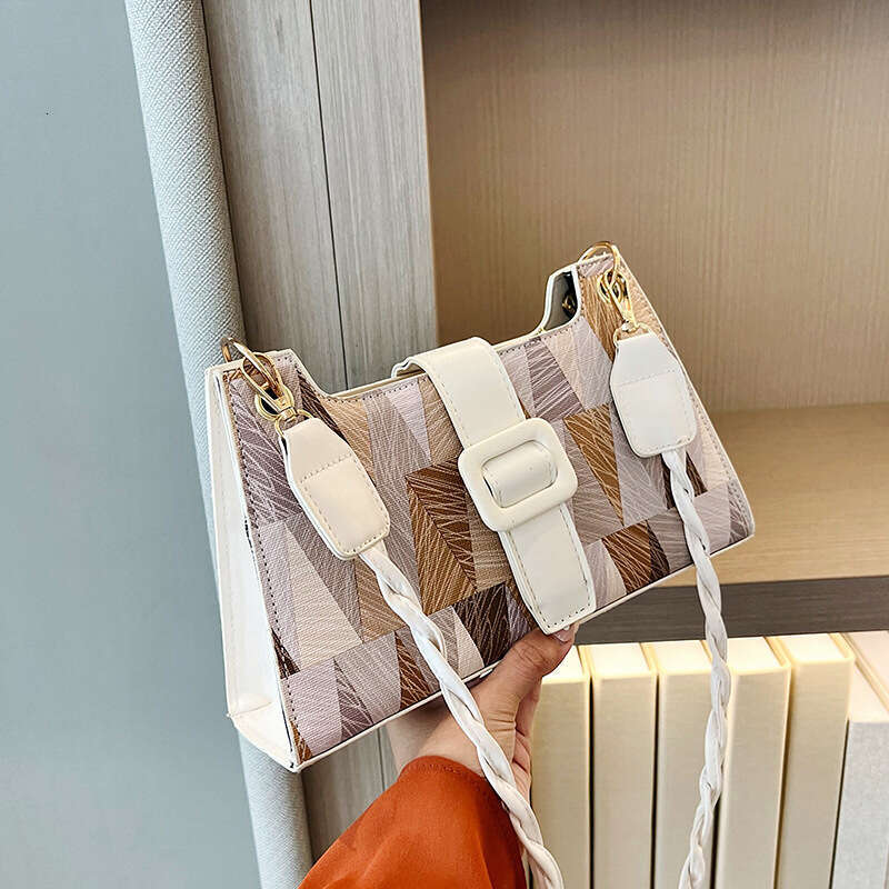 Subtle Design Geometric Splicing Underarm Small for Women Autumn 2025 New Texture Single Cross Shoulder Bag