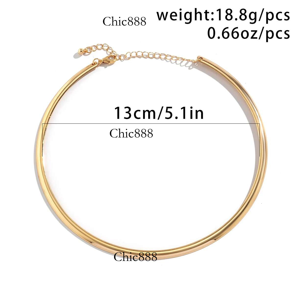IngeSight.Z Punk Smooth Metal Round Torques Choker for Women Simple Gold Color Collar Necklace Party Jewelry Gift