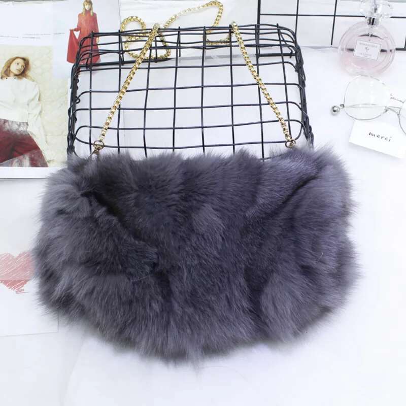 Bags For Female Real Fur Purse Envelope Fashion Designer Handbag New Women Chain Shoulder Bag
